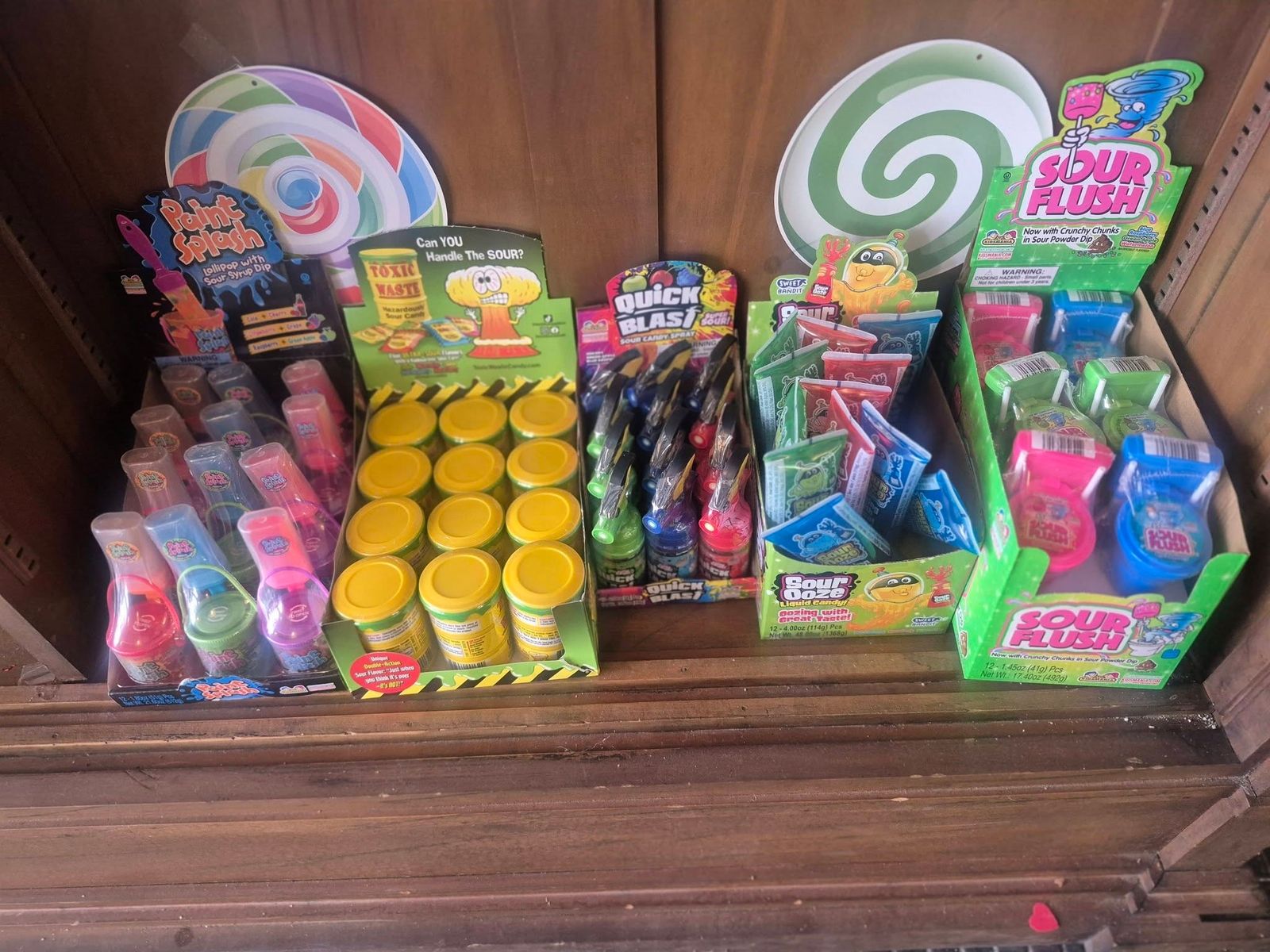 Novelty candy displays stocked at The Candy Shoppe on Main
