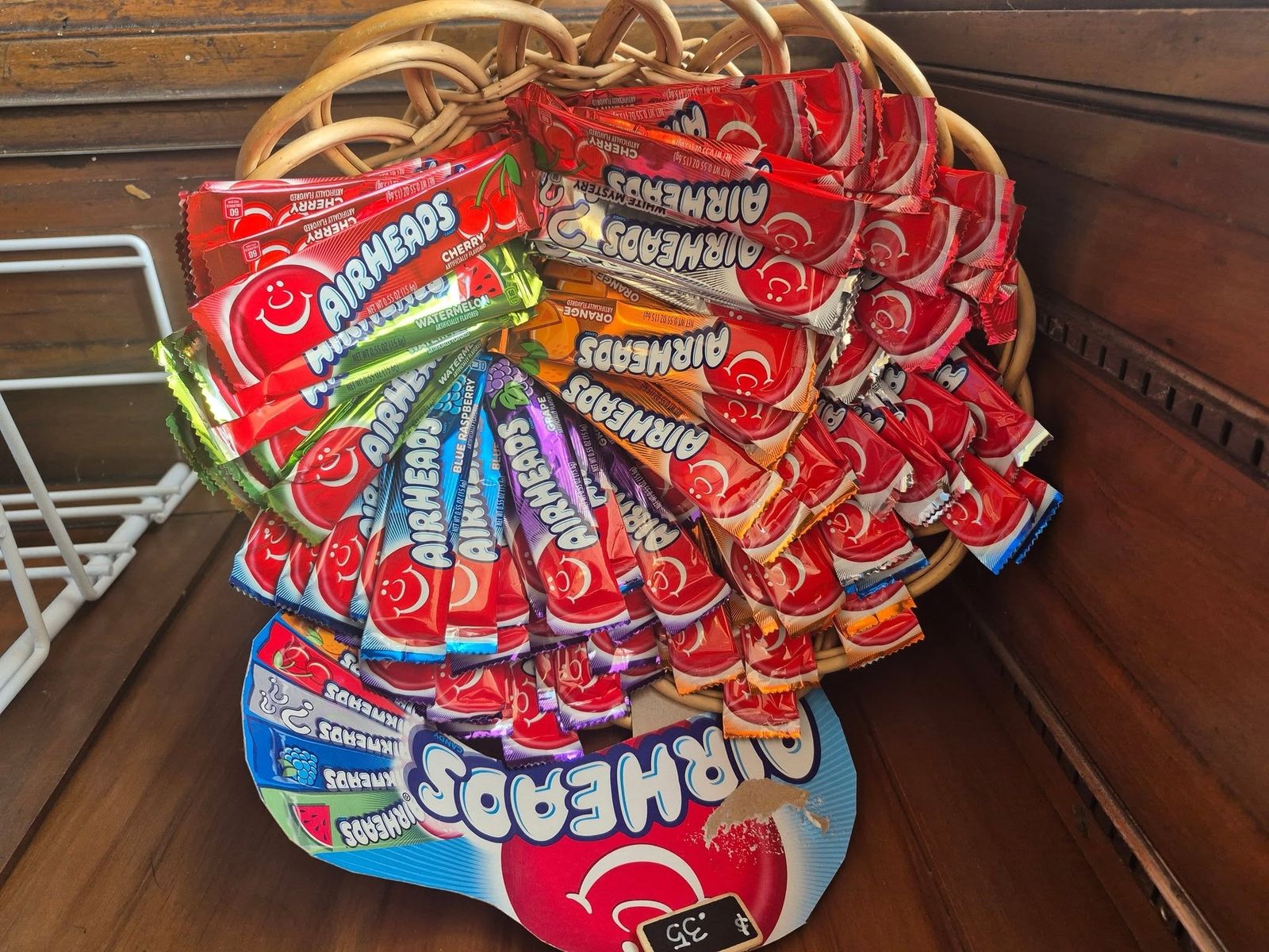 Bags of name-brand candy on the racks at The Candy Shoppe on Main