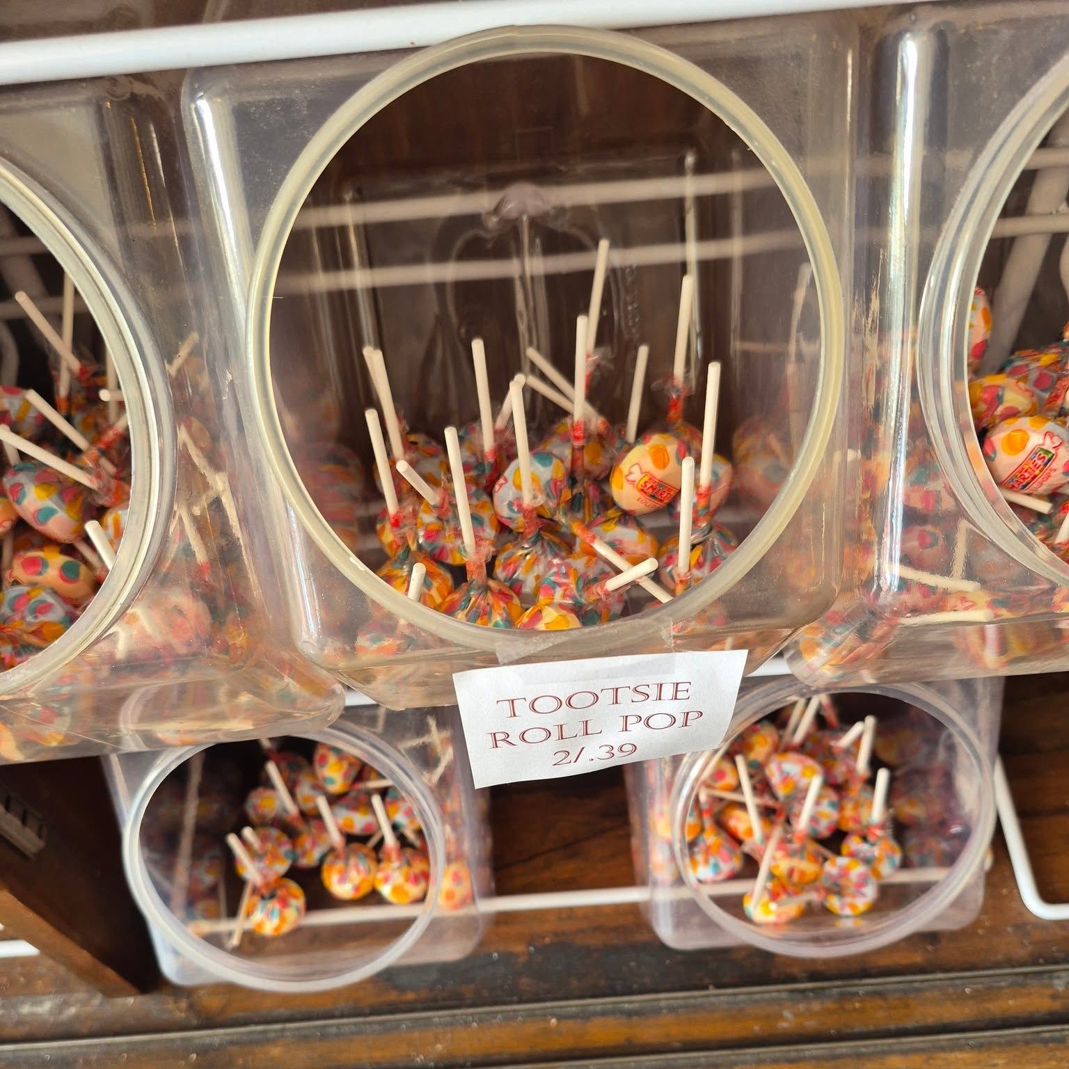Lollipops and suckers displayed at The Candy Shoppe on Main