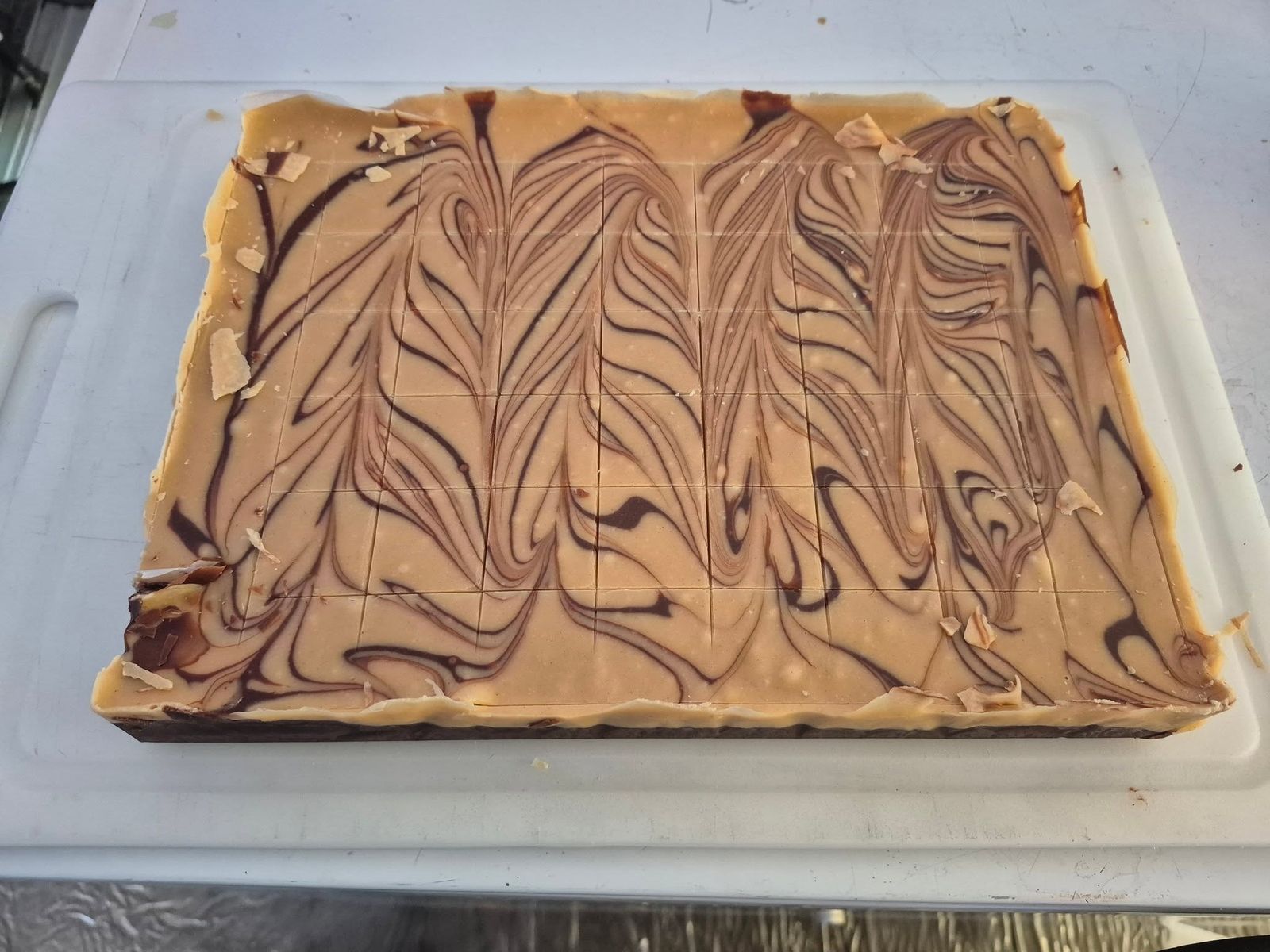 Swirled peanut butter chocolate fudge slab at The Candy Shoppe on Main