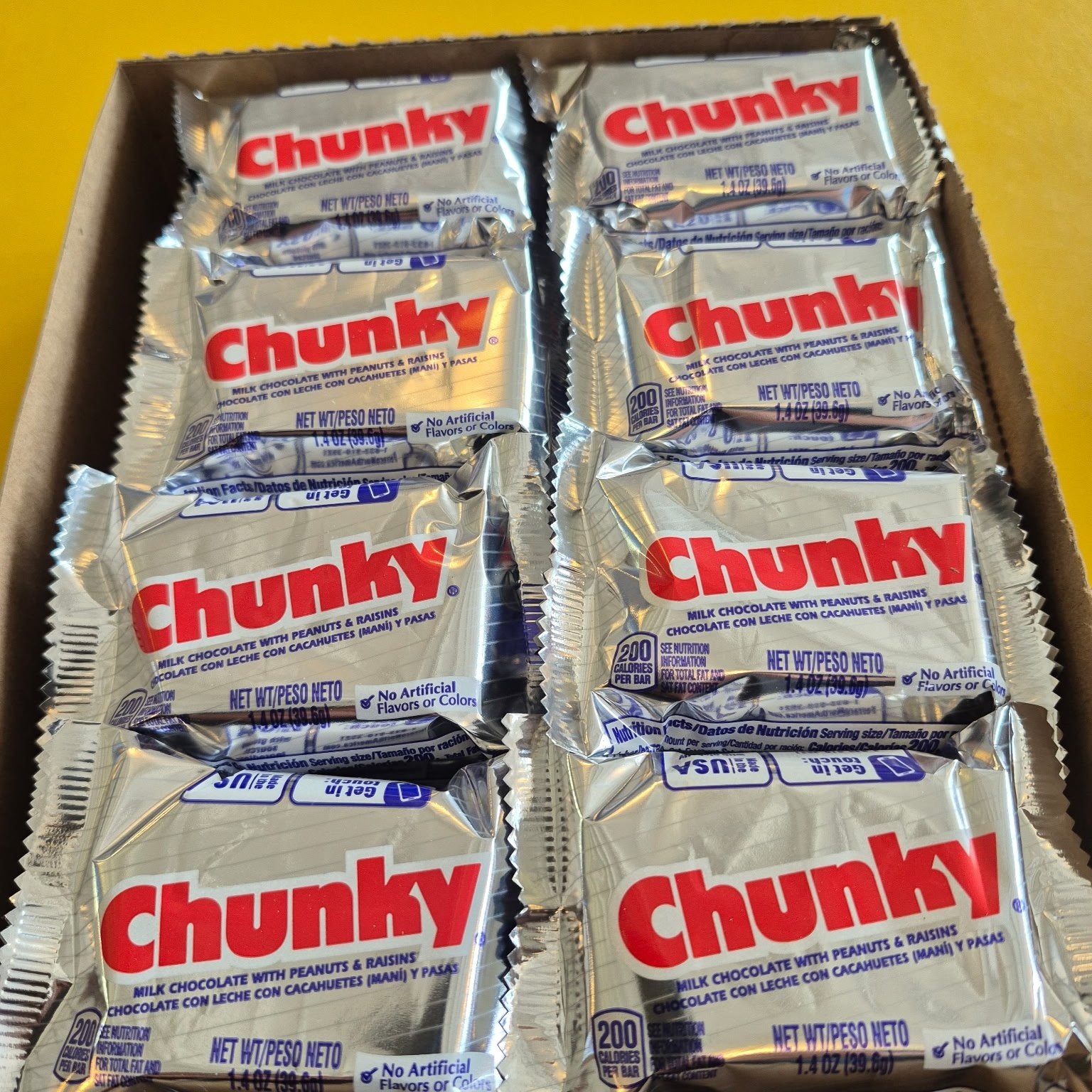 Box of Chunky milk chocolate bars at The Candy Shoppe on Main