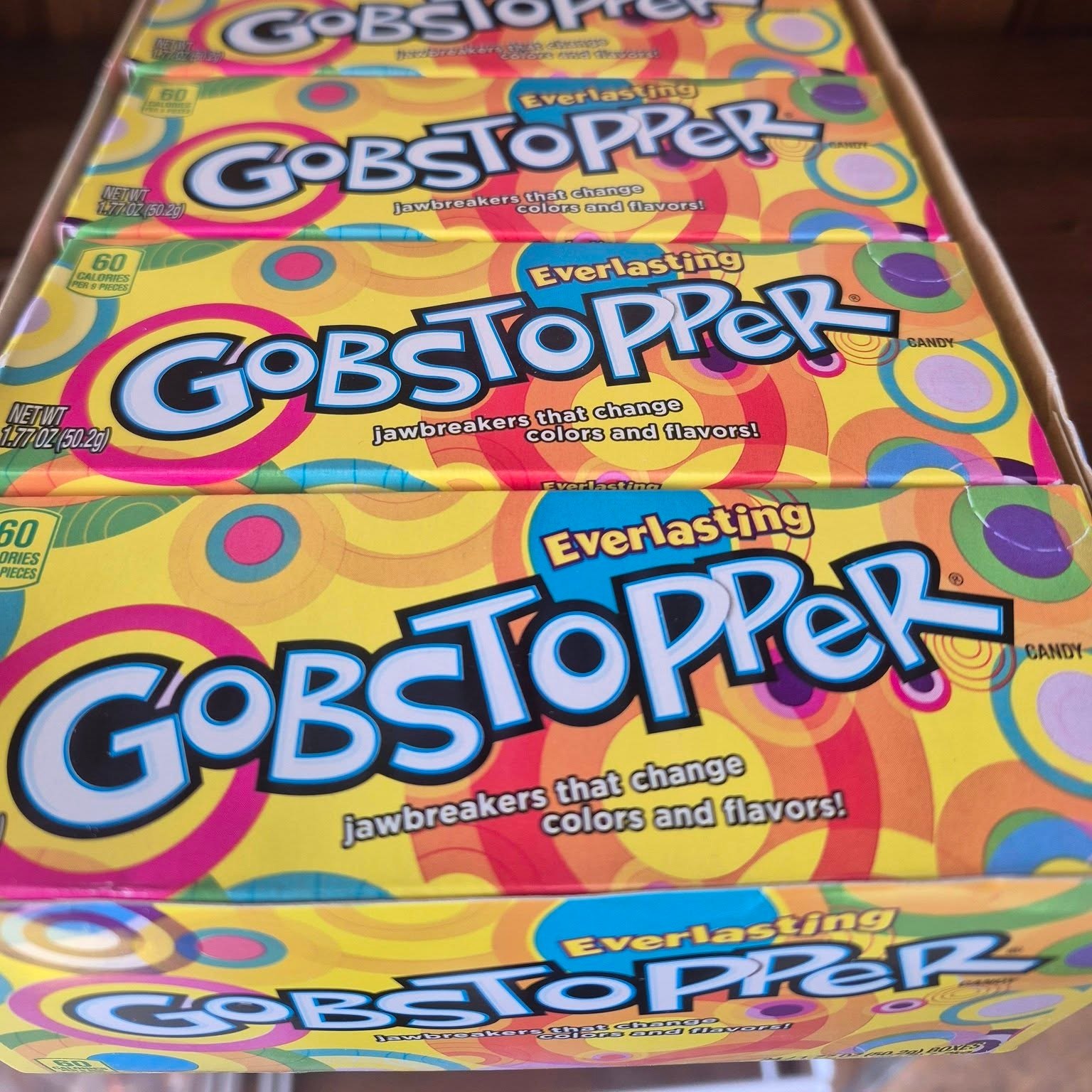 Boxes of Everlasting Gobstoppers at The Candy Shoppe on Main