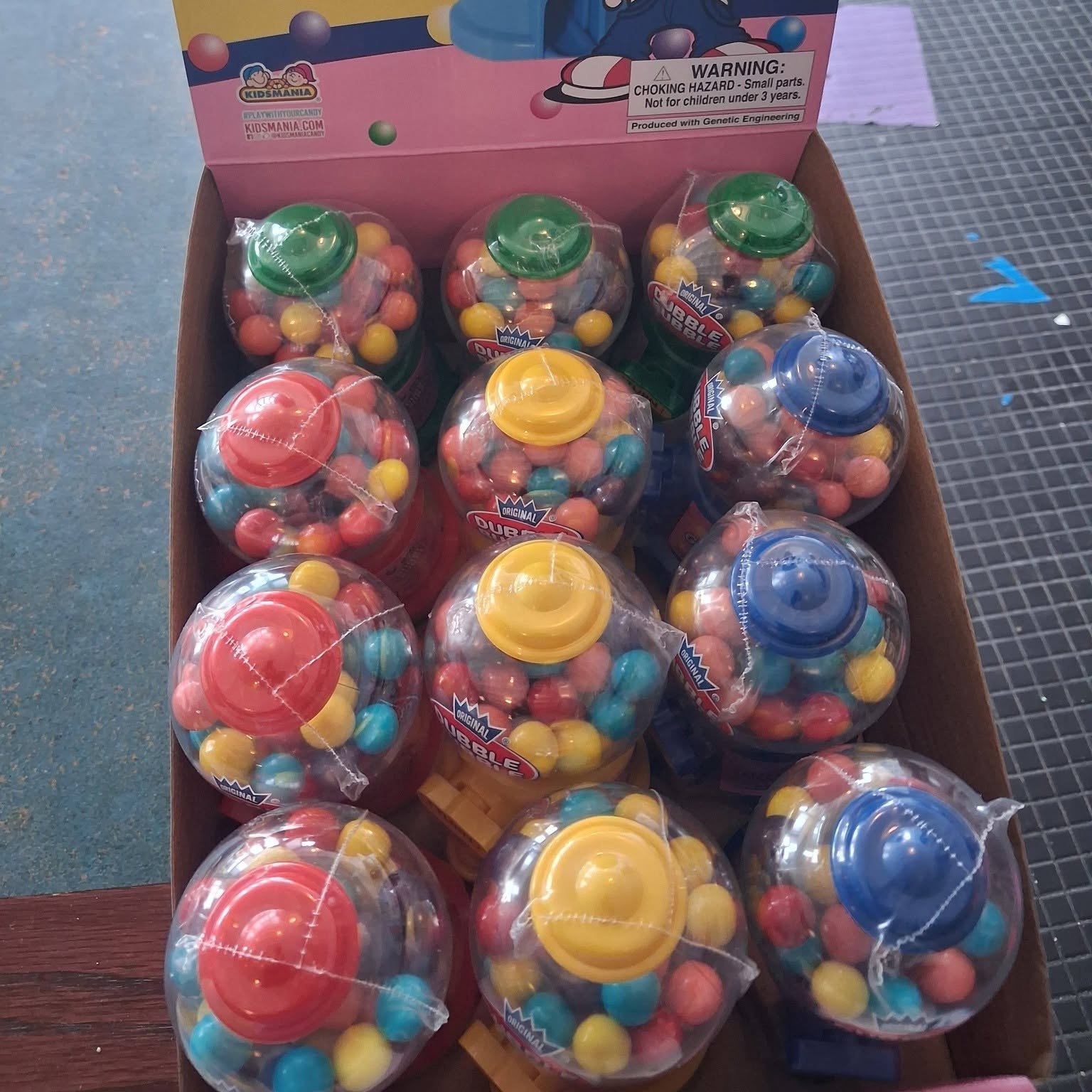 Toy gumball machines filled with candy at The Candy Shoppe on Main