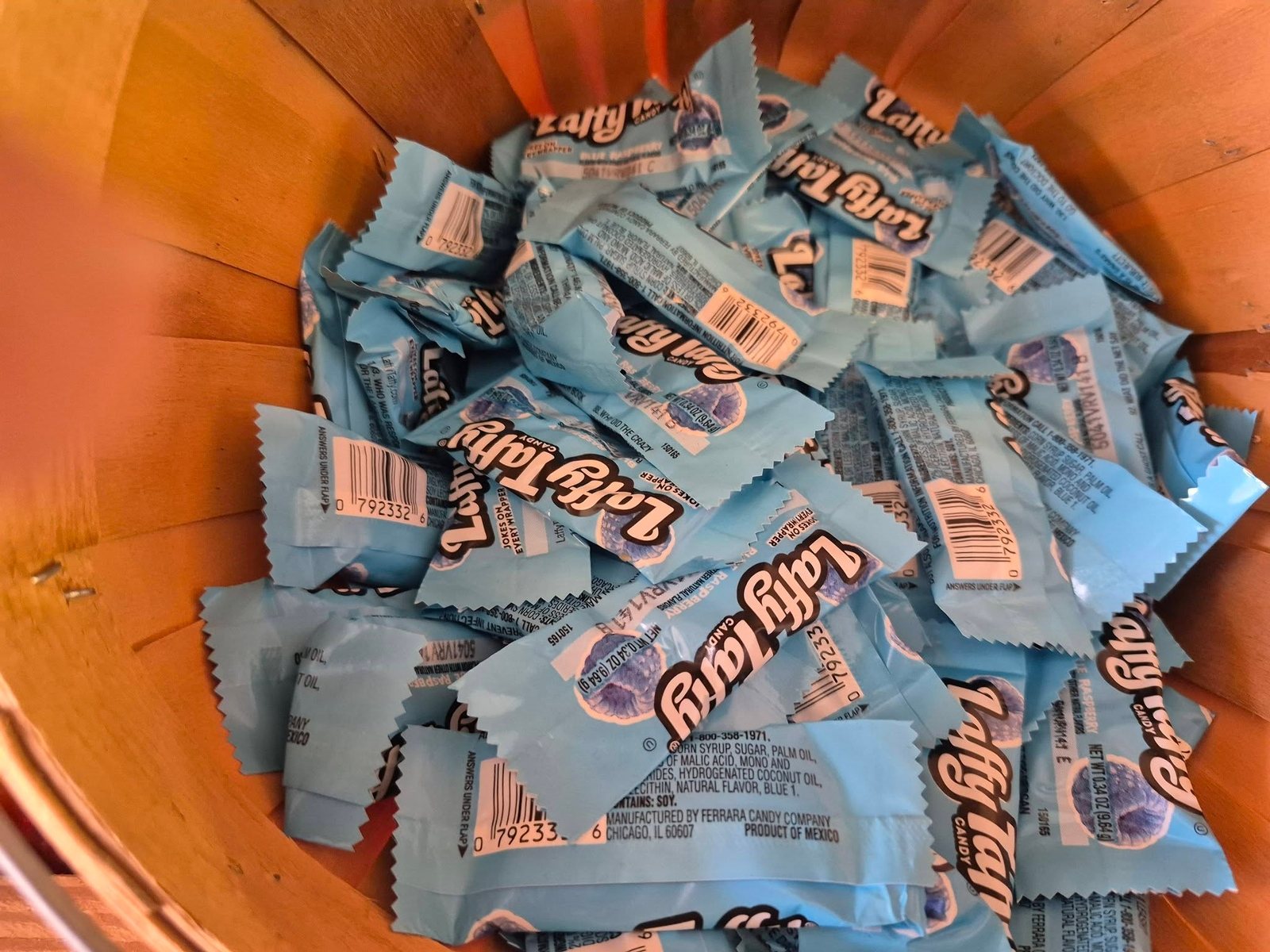 Barrel of Laffy Taffy bars at The Candy Shoppe on Main