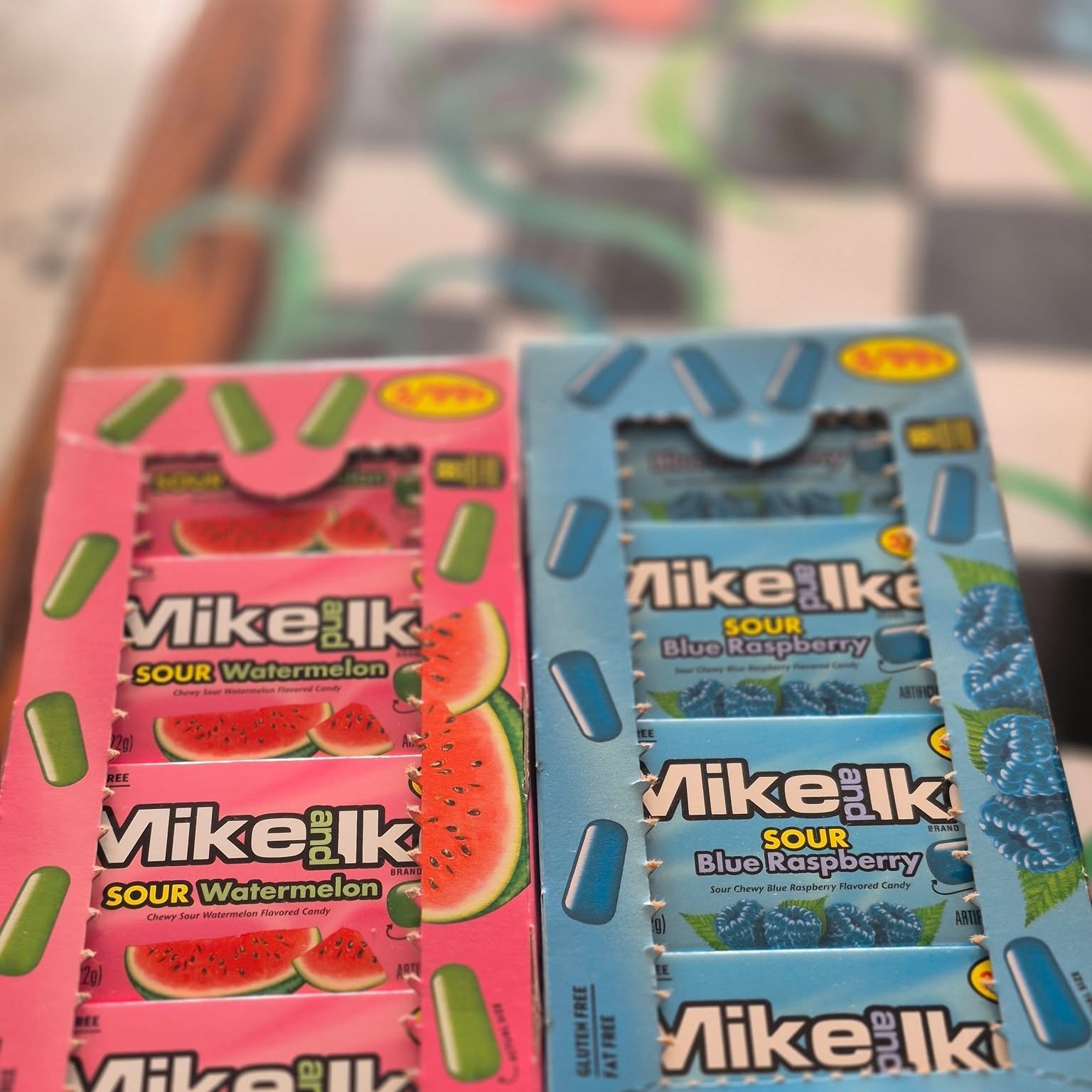 Boxes of Mike and Ike sour candy at The Candy Shoppe on Main