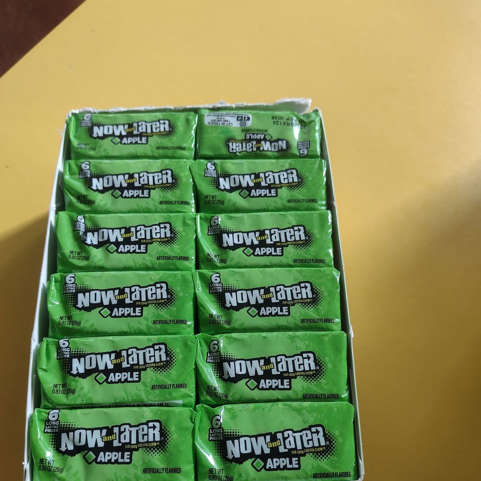 Boxes of Now and Later watermelon chews at The Candy Shoppe on Main
