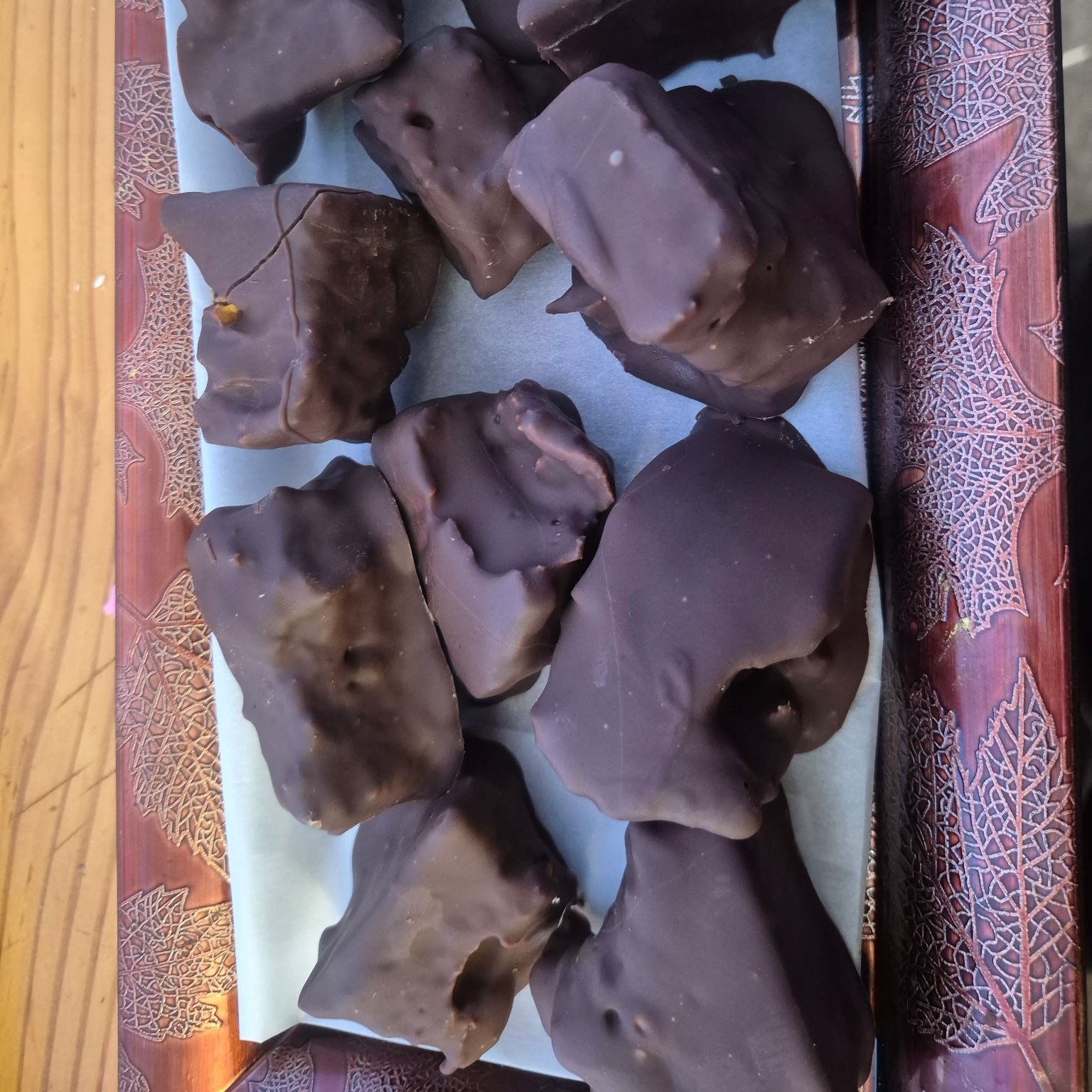 Chocolate-covered sponge candy pieces at The Candy Shoppe on Main