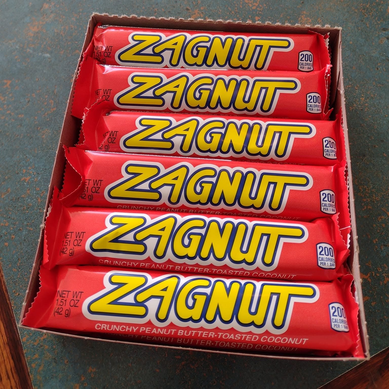 Boxes of Zagnut candy bars at The Candy Shoppe on Main