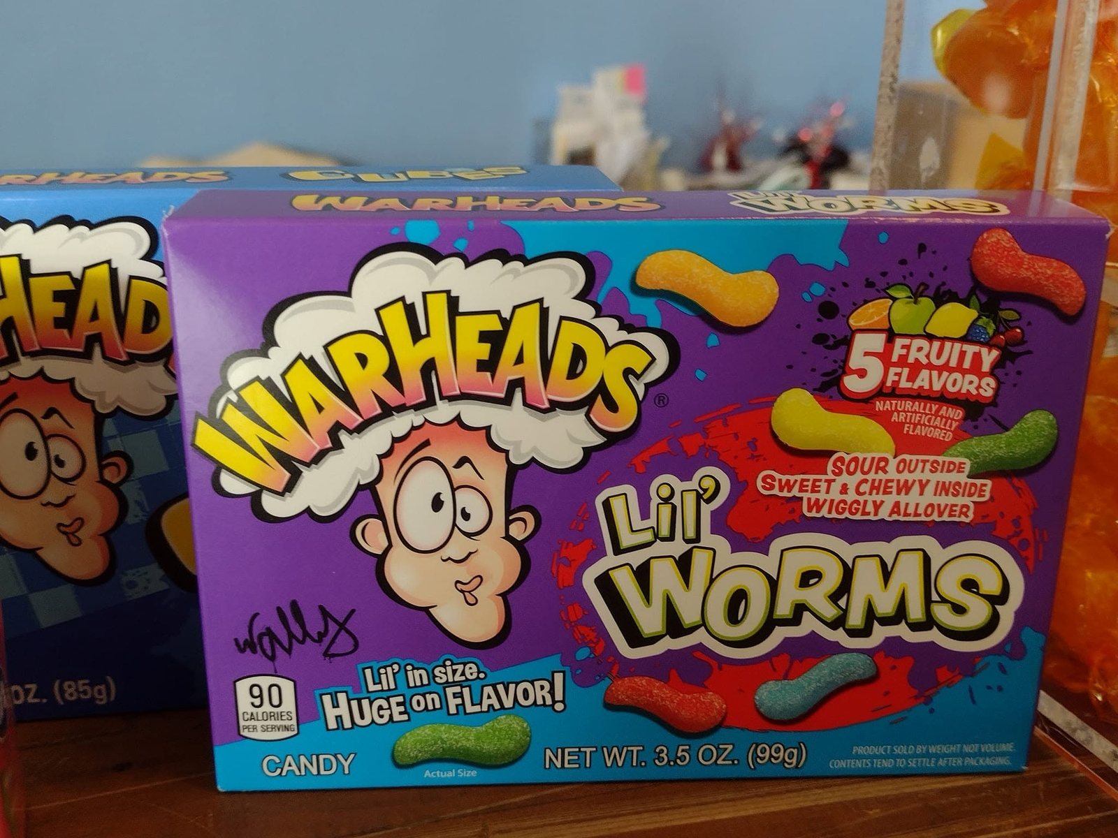 Warheads sour candy display at The Candy Shoppe on Main