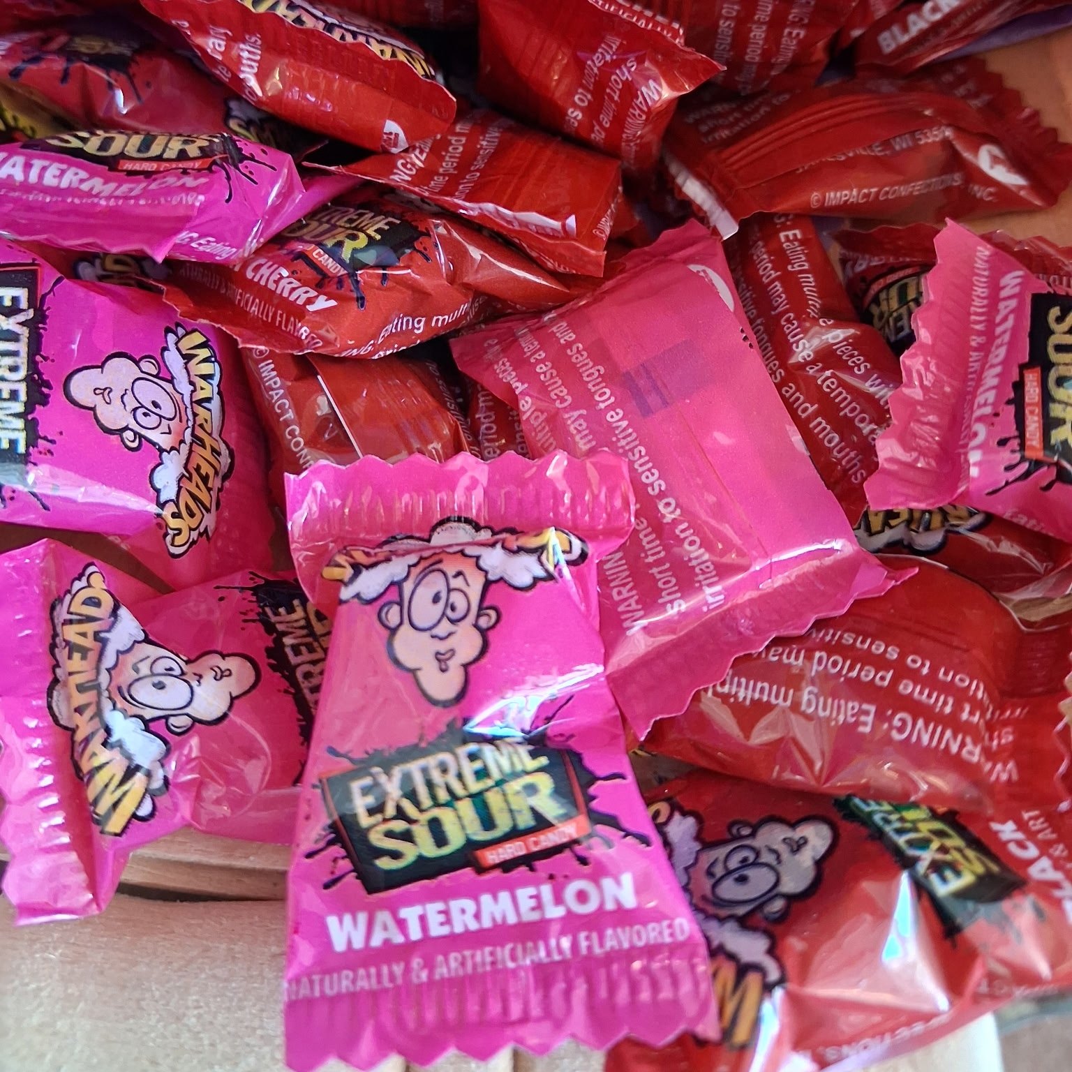 Warheads Extreme Sour watermelon candies at The Candy Shoppe on Main