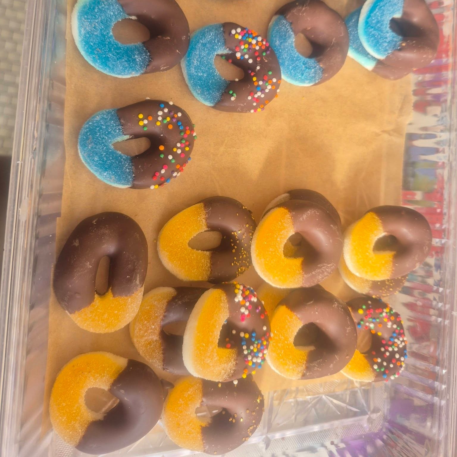 Chocolate-dipped gummy rings with sprinkles at The Candy Shoppe on Main